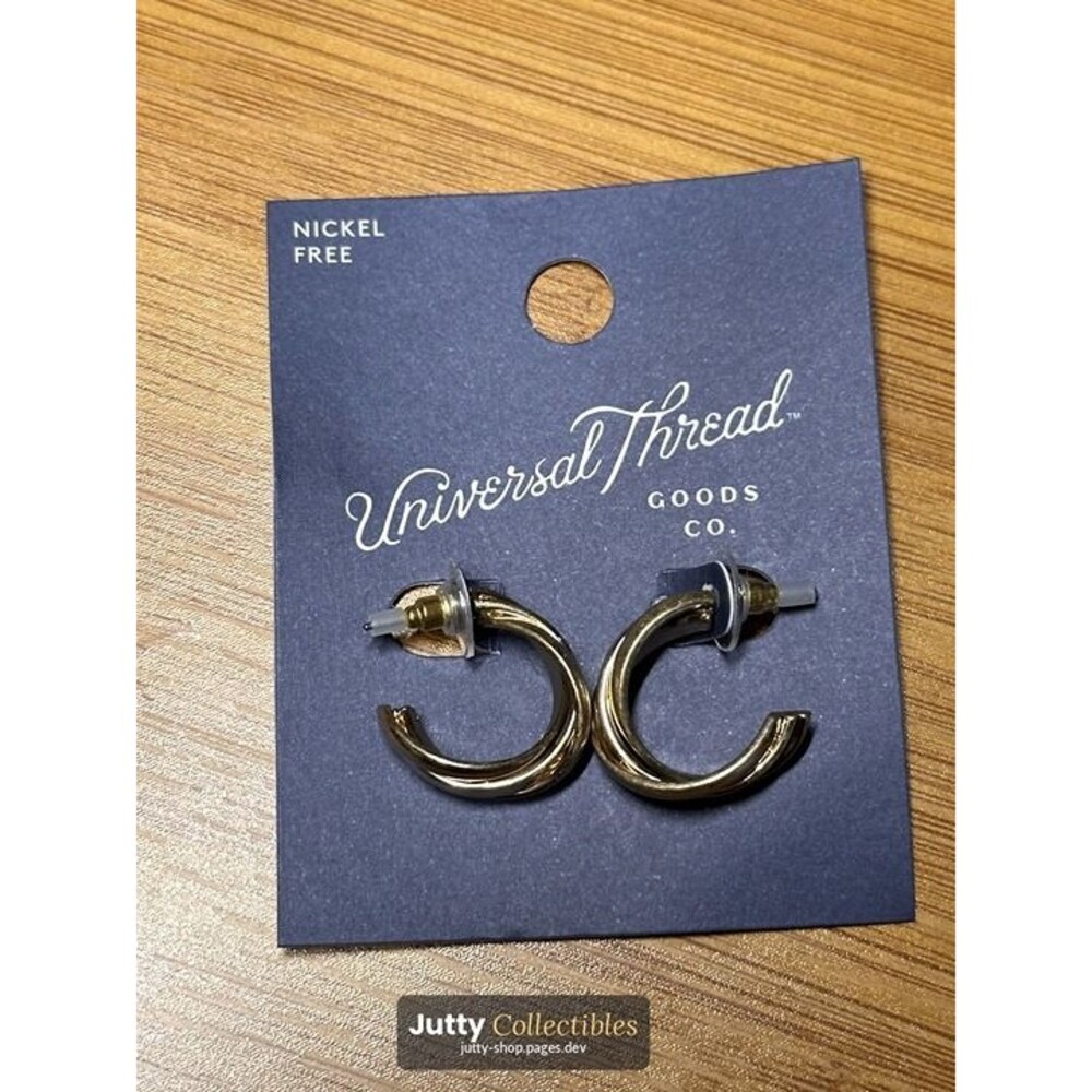 universal thread gold tone hoop earrings small everyday classic nickel free nwt